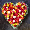 Based heart design of roses